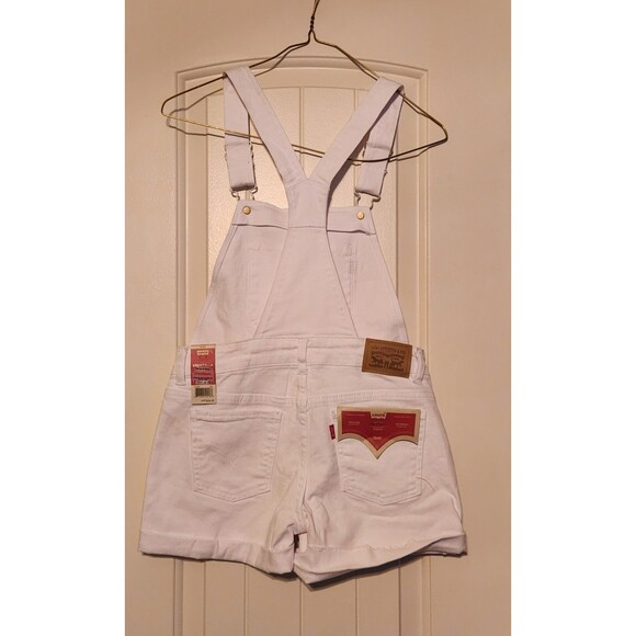 Levi's Girls White Overall Shortalls Size 10 Reg - Picture 2 of 6